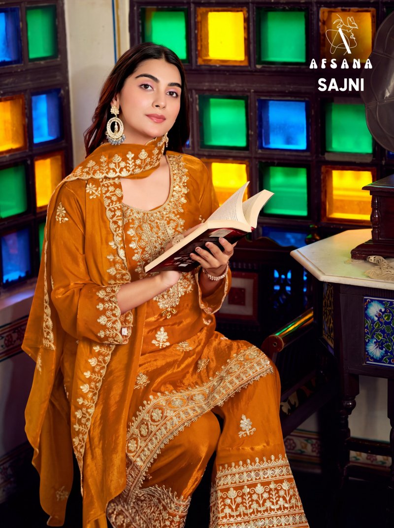 Sajni Vol 2 By Afsana Fandy Satin Readymade Suits 